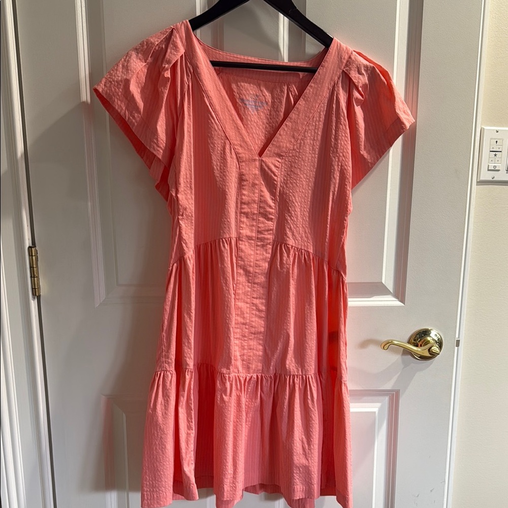 Coral vineyard vines Tiered Dress